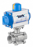 Stainless steel 2-way ball valve TORK DN 25 with double-acting DA actuator