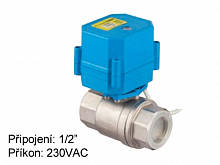 Two-way rotary mini valve Tork DN 15 with el. actuator 230 VAC