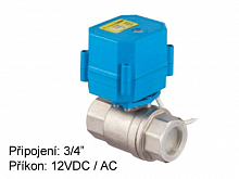 Two-way rotary mini valve Tork DN 20 with el. actuator 12 VAC/DC