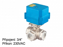 Three-way rotary mini valve Tork DN 20 with el. actuator 230 VAC