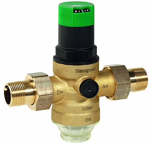 Diaphragm pressure reducing valve with manometer Honeywell D06F-11/2A