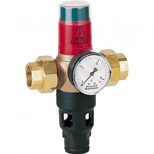 Pipe separator Honeywell R295-11/4A, risk class 3, BRONZE, with pressure gauge and drain, pressure 0,5 bar, DN 32