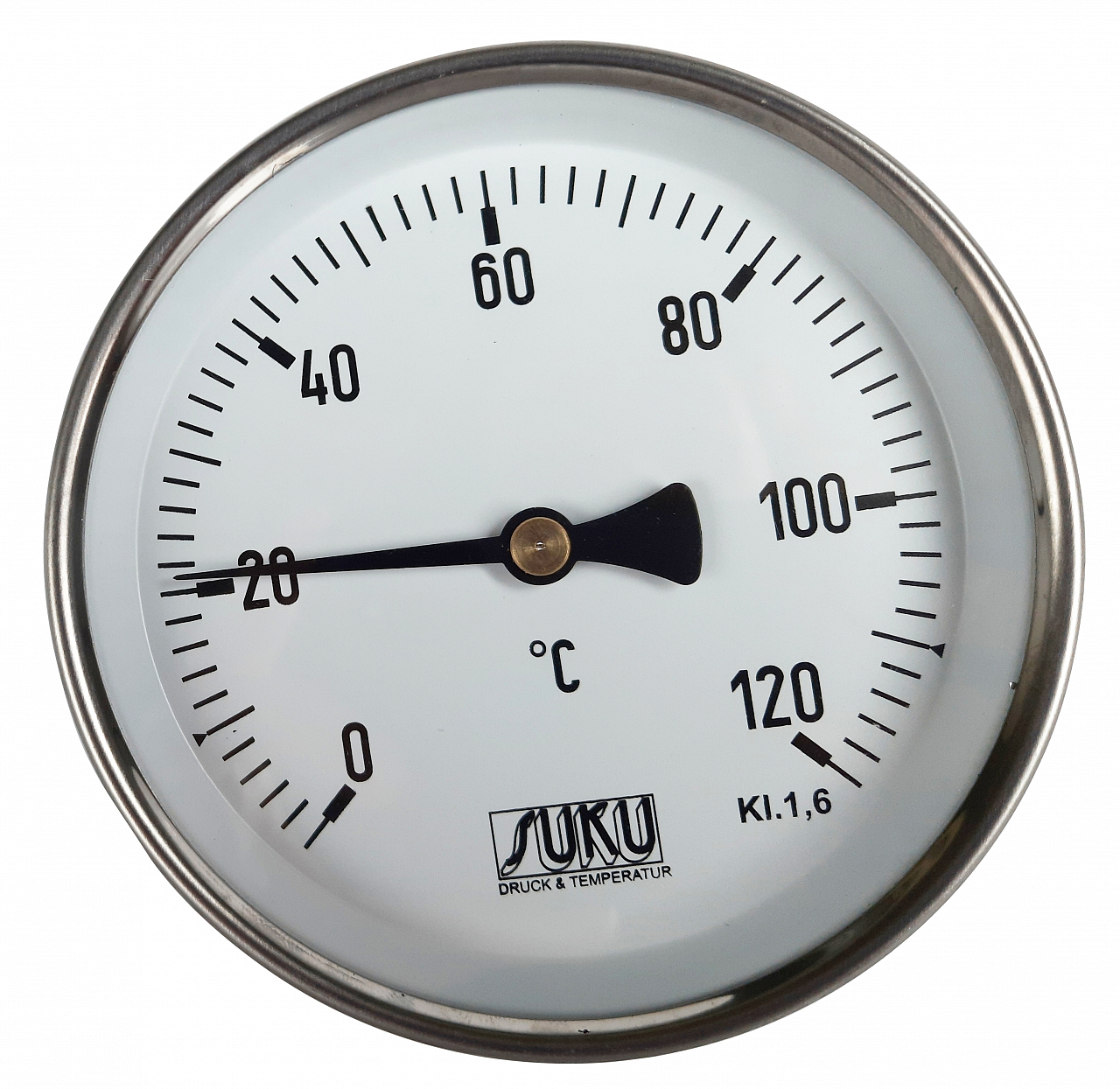 Bimetal thermometer SUKU, D 100,L 160,0-120 °C + sump 1/2 (C31