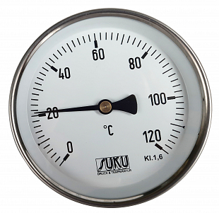 Bimetal thermometer SUKU, D 100,L 45,0-120 °C + sump 1/2 (C31.000125)