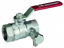 Ball valve with drain Giacomini R250DS, chrome-plated DN32