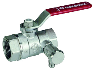 Giacomini R250DS Ball Valve with Drain, Chrome-Plated DN15 (R250SX003)