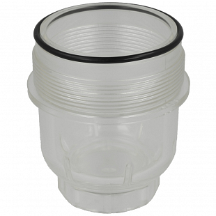 Transparent plastic strainer well with O-ring for pressure reducing valves Honeywell D06F, 1 1/2"-2"