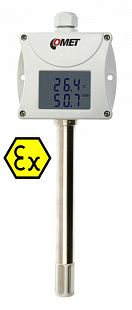 Temperature and humidity sensor Comet T3113Ex intended for an environment with a risk of explosion, measuring range -30 to +125 °C