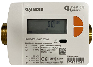QUNDIS QHeat 5.5 Heat Meter, DN15, 0.6m3/h