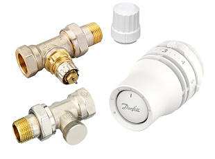 Set with Redia Thermostatic Head, RA-IN Valve, and RLV-S Union Danfoss (015G5332)