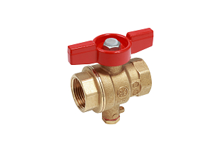 Brass Ball Valve with M10 Hole Giacomini R851T, DN25 (R851TY105)