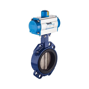 Wafer Butterfly Valve with Single-Acting Pneumatic Actuator TORK PAV800.150 SR DN150 Disc 316SS