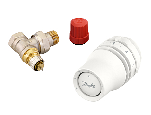 Set with Danfoss Redia RA Thermostatic Head and RA-N DN 15 Angle Valve (015G5325)