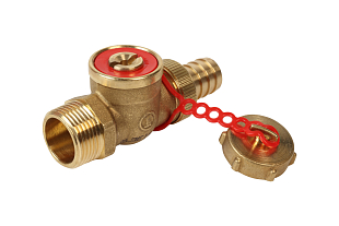 Ball valve with screwdriver slot GIACOMINI R608, with hose adapter, 3/4" (R608Y014)