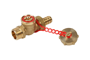 Ball valve with screwdriver slot GIACOMINI R608, with hose adapter, 1/2” (R608Y013)